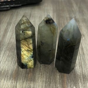 Labradorite Crystal Tower - Green-Gray Polished Point
